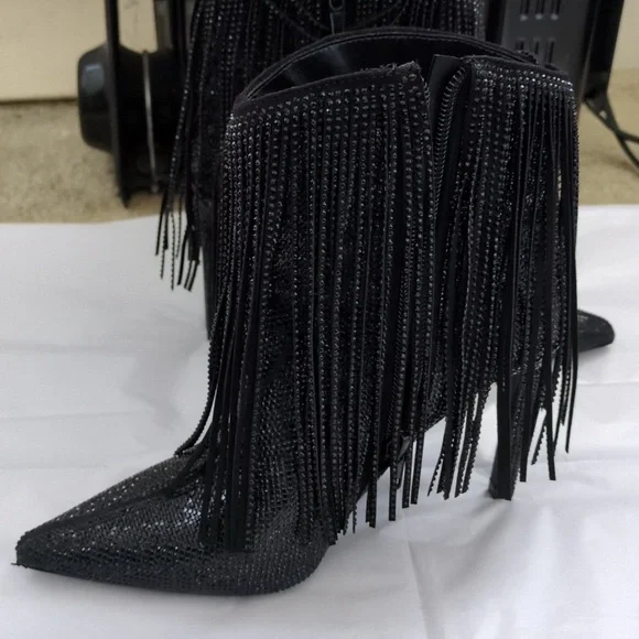 ❌Last Chance Indigo Sahoj Western Fringe Ankle Boots - Picture 2 of 5